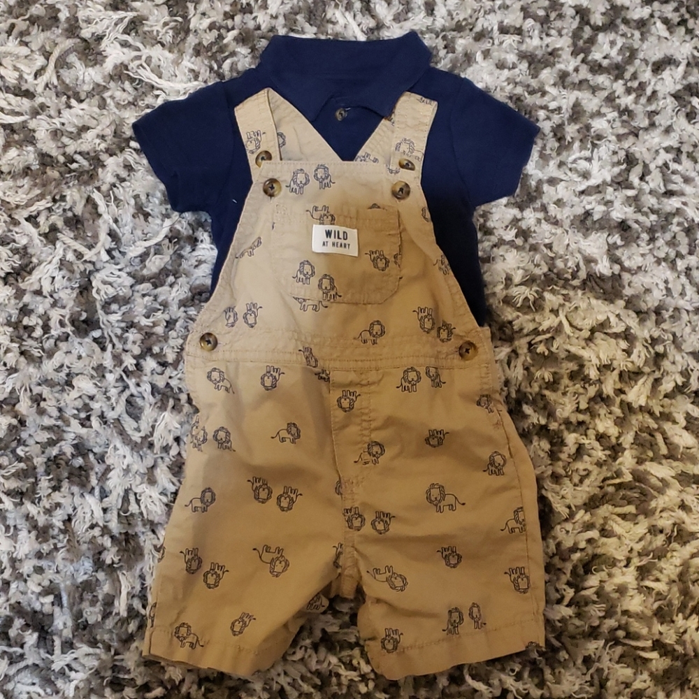 12m 2 piece overall set